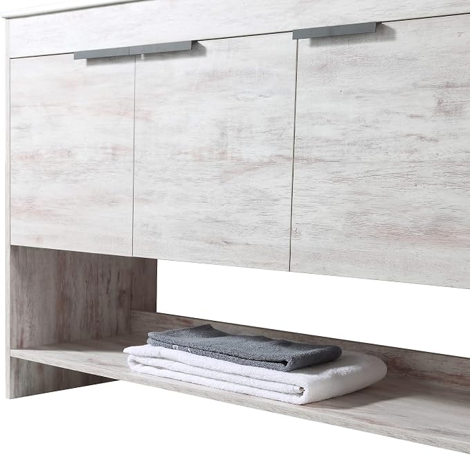 Phoenix 48 Inch Bathroom Vanity with Sink – Modern Design, Soft-Close Doors, Storage Drawers, Durable Build – White Vanity for Small Bathrooms (Full Assembly Required)