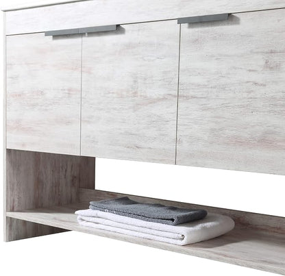 Phoenix 48 Inch Bathroom Vanity with Sink – Modern Design, Soft-Close Doors, Storage Drawers, Durable Build – White Vanity for Small Bathrooms (Full Assembly Required)