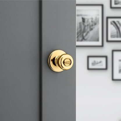 Kwikset 93001-870 Tylo Bed & Bath Knob in Polished Brass, Privacy (Pack of 2)