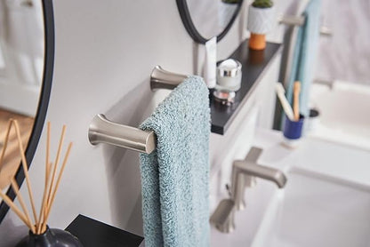 Moen Genta LX Modern Single Kitchen or Bathroom Towel Bar, 6.8-Inch, Brushed Nickel, BH3886BN (Pack of 2)