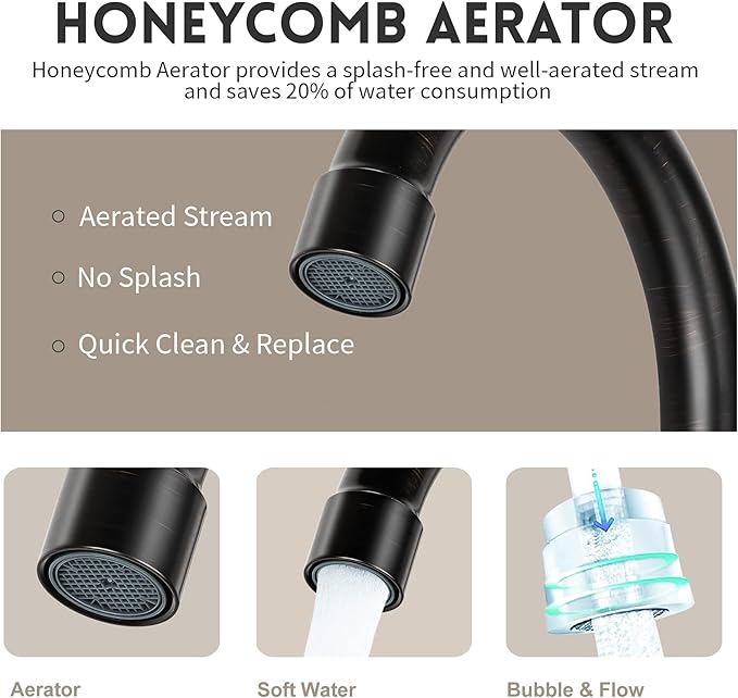 Stainless Steel Bathroom Faucet Oil-Rubbed Bronze Bathroom Sink Faucet with Pop-up Sink Drain Stopper & Deck Plate 3 Hole Bathroom Faucet 2 Handle Bathroom Faucet