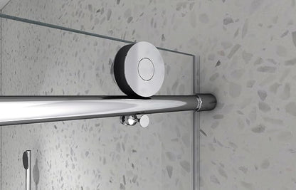 43"-48" Wx 76" H Frameless Single Sliding Shower Door with Adjustable Soft Closing Design and 70MM 304 Large Pulleys,Glass Shower Door W/Explosion-Proof Film Nano Coating,Brushed Nickel