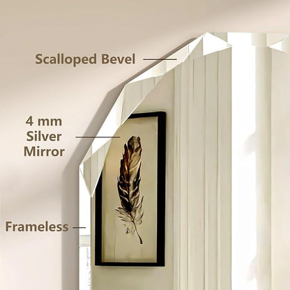24x36 Inch Bathroom Mirrors for Over Sink, Round Frameless Mirrors for Wall | Beveled Bathroom Mirror, Bathroom Vanity Circle Mirror for Bedroom Living Room Entryway Home Decor