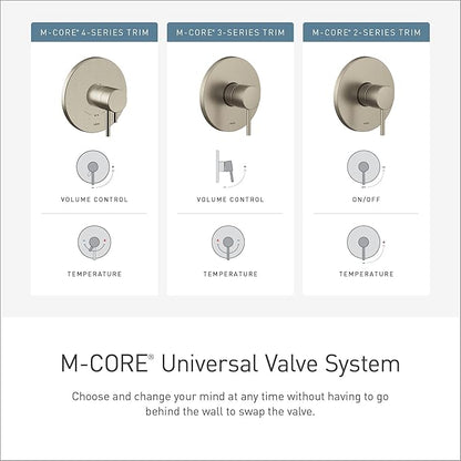 Moen Genta LX M-CORE 2-Series Shower Trim Kit with Showerhead and Lever Handle, Valve Required, Chrome, UT2472EP