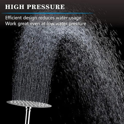 Voolan High Pressure Rain Shower Head - Rainfall Shower head Made of All Metal Stainless Steel - Comfortable Shower Experience Even at Low Water Flow (8 Inch, Brushed Nickel)