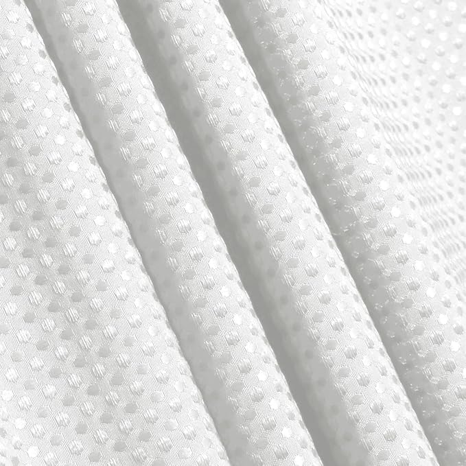 Clara Clark White Shower Curtain - Hotel Quality Waffle Fabric Bath Curtain 72x72, Heavy Duty Waterproof Shower Curtains for Bathroom
