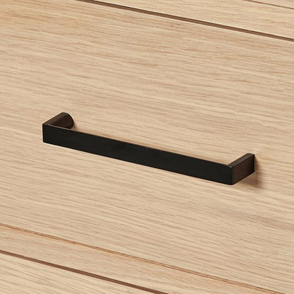 ARIEL Cambridge 66-inch Bathroom Vanity Base Cabinet,Solid Wood, 2 Soft Closing Doors, 9 Dovetail Drawers, White Oak