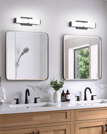 Modern Bathroom Light Fixtures Over Mirror,Dimmable Vantiy Lights for Bathroom,5CCT 16 Inch (15.75inch)20W 2000LM LED Vanity Light Bar,Matte Black Powder Room Lighting Fixtures,ETL Certified