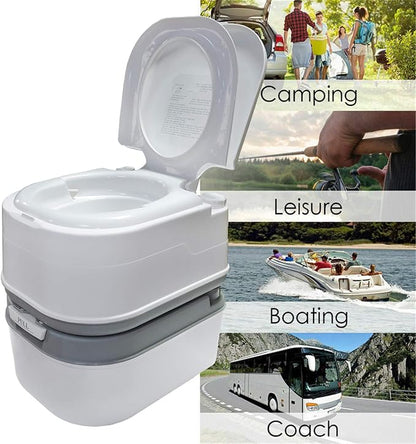 HongK- 6.3 Gallon 24L Portable Toilet Flush Travel Camping Commode Potty Outdoor/Indoor [P/N: ET-TOILET002-24L]