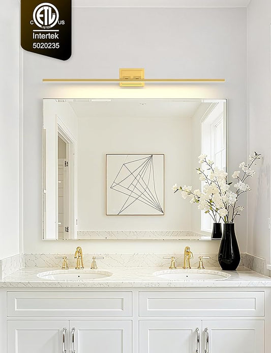 VOLISUN Bathroom Vanity Light 48 inch, 30W Dimmable 5CCT Led Bathroom Light Fixture Over Mirror, Gold Bar Vanity Light for Bathrooms-ETL Certificated