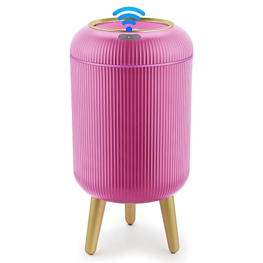 Pukomc Smart Sensor Wastebasket, Convenient and Hygienic Easy to Use | Technology Sensor Waterproof Wastebasket Plastic Trash Can for Kitchen, Bathroom, Bedroom, Living Room, Office and Outdoor