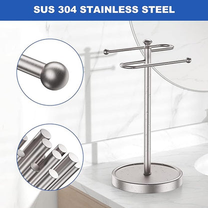 Hand Towel Holder, 304 Stainless Steel Heavy Duty S Shape Hand Towel Stand Free Standing Towel Bar for Bathroom Kitchen Countertop