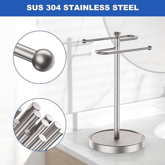 Hand Towel Holder, 304 Stainless Steel Heavy Duty S Shape Hand Towel Stand Free Standing Towel Bar for Bathroom Kitchen Countertop