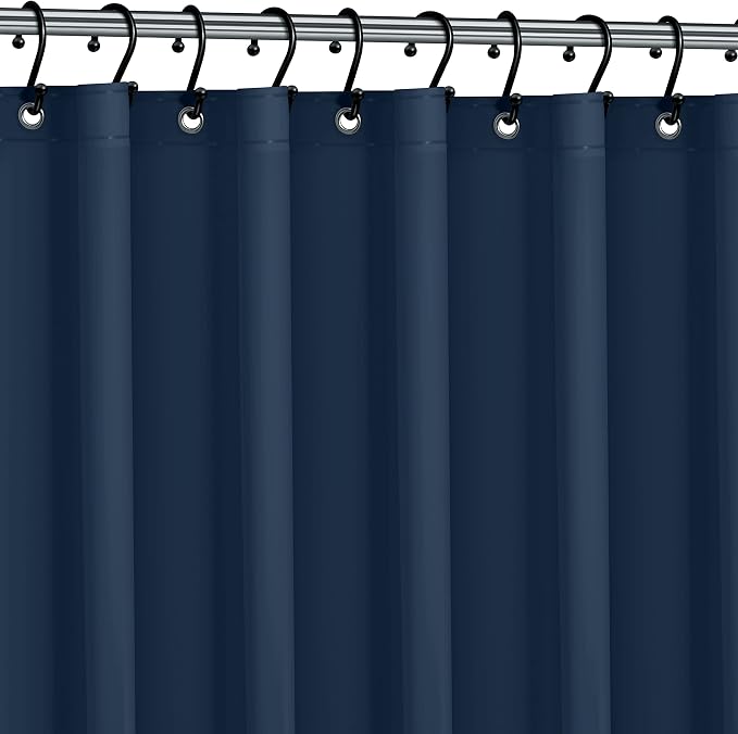 No Smell Shower Curtain Liner 72x72 Navy - PEVA Plastic Shower Curtain for Bathroom, PVC-Free Waterproof Navy Blue Shower Liner with Metal Grommets and Magnet-Weighted Bottom Hem - Washable Liner