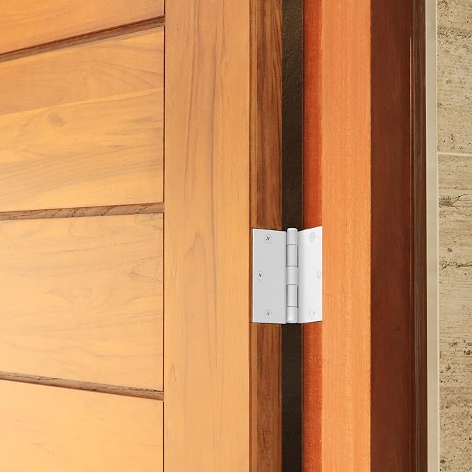 Design House 6-Pack Painted White Interior Door Hinges – 3.5-inch x 3.5-inch – Square Corner Radius Steel Door Hinge – Fits Standard Doors – Design House 185892