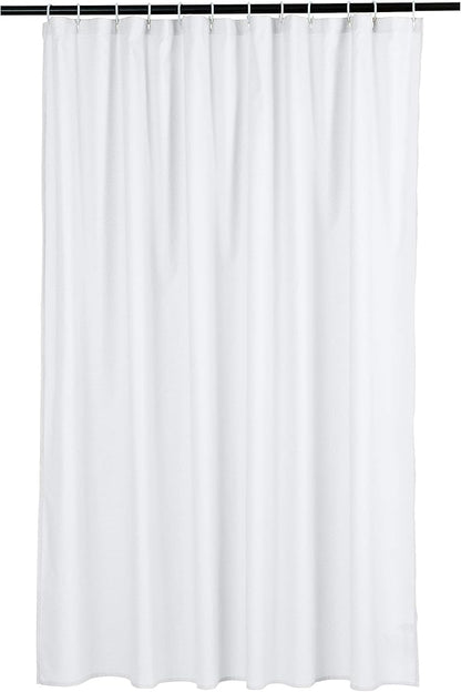 Amazon Basics Lightweight Super Soft Easy Care Microfiber Waffle Texture Shower Curtain , 72" x 72", White