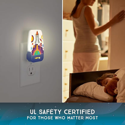 Lights By Night Space Night Light for Kids Plug in, LED | Nightlight Plug Into Wall, Boys, Girls, Toddler, Baby, Space Shuttle Room Decor, Bedroom Bathroom Nursery Essentials, 81717