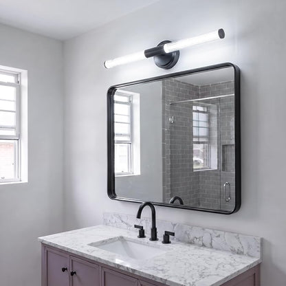 URSOLA 32" Modern LED Bathroom Light Fixtures, Matte Black 3CCT Dimmable Bathroom Vanity Light Over Mirror, Bathroom Vanity Bath Bar Lights with 360° Removable Acrylic Light Tube