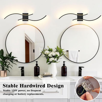 KARTOOSH Hardwired LED Vanity Lights for Bathroom | 1 Pack 31.5 Inch, 3CCT Dimmable, Waterproof, Rustproof, Bathroom Light Fixtures Over Mirror