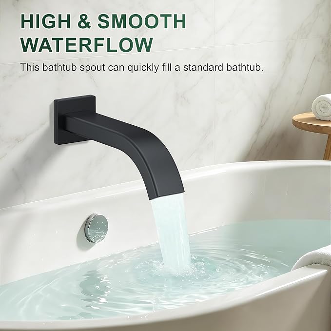 Rain Shower System with Rough-in Valve, Ceiling Mount Shower Faucet Set with 12" & 6" Dual Rain Shower Heads, 2-in-1 Handheld Shower, Tub Spout, 4-Function Complete Shower Fixture, Matte Black
