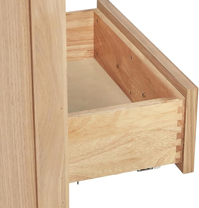 ARIEL Cambridge 66-inch Bathroom Vanity Base Cabinet,Solid Wood, 4 Soft Closing Doors, 6 Dovetail Drawers, White Oak