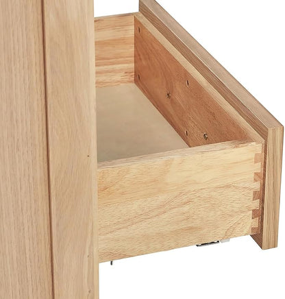 ARIEL Cambridge 66-inch Bathroom Vanity Base Cabinet,Solid Wood, 4 Soft Closing Doors, 6 Dovetail Drawers, White Oak