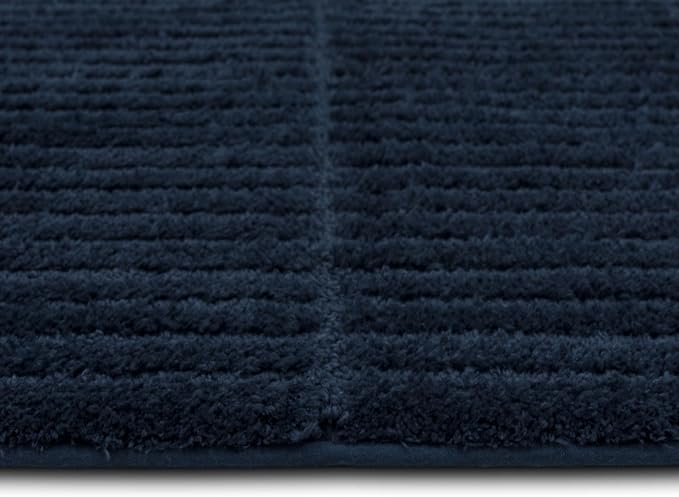 Mohawk Home Sanctuary Casual Solid Navy Blue 1' 8" X 2' 10" Bath Mat Perfect for Bathroom