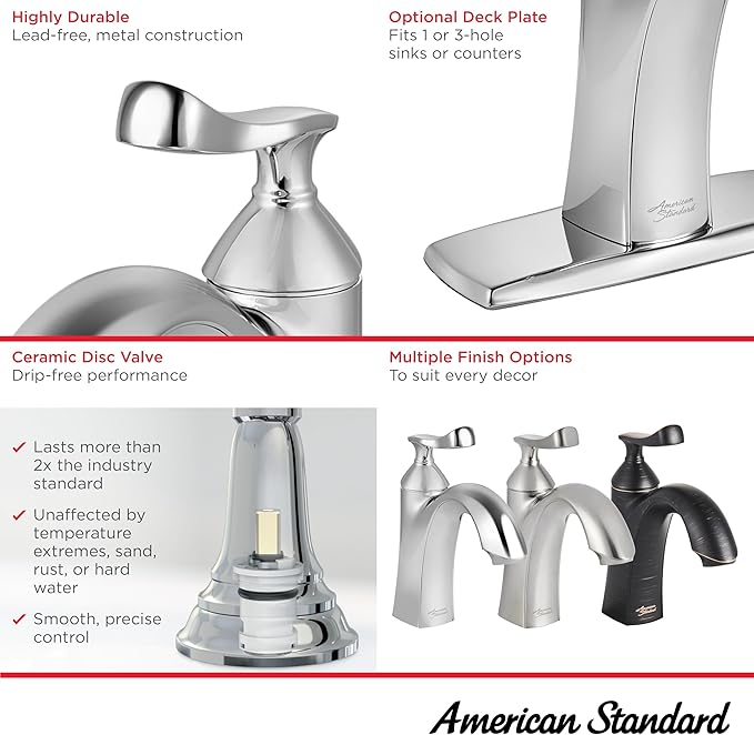 American Standard 7413101.002 Chatfield Single Hole Single-Handle Bathroom Faucet, 1.2 GPM, Chrome