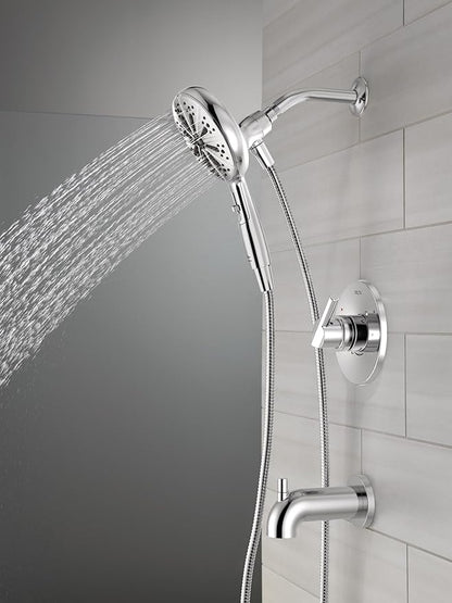 Delta Nicoli 14 Series Chrome Bathtub Shower Faucet Set with Handheld Shower Head, Valve Trim Kit, Chrome 144749-HS (Valve Included)
