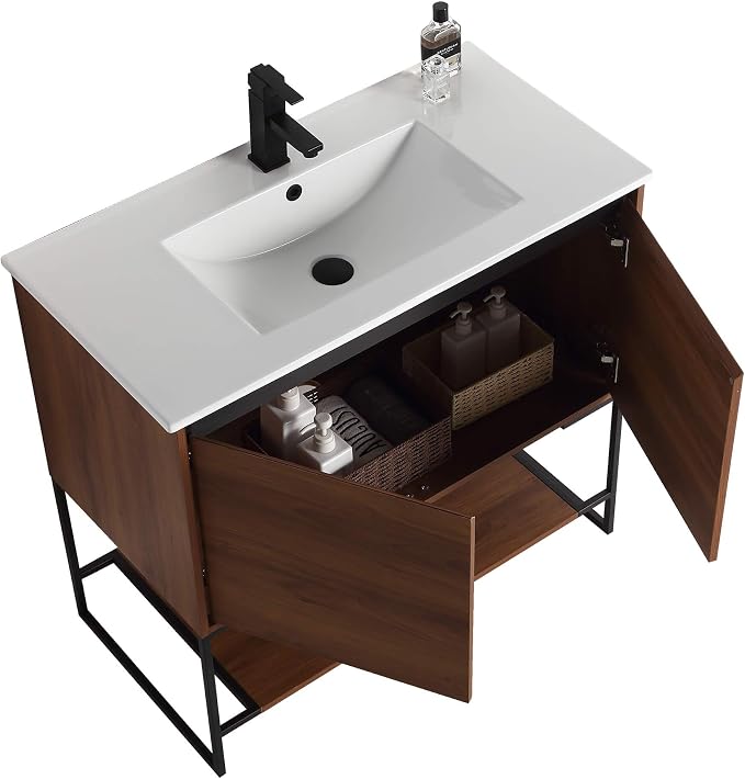 36" Inch Bathroom Vanity and Sink, Knob Free Design - Urbania Collection -36 inch