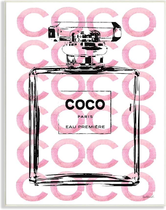 'Glam Perfume Bottle Brand Text'| Wall Plaque Art | Stupell Industries | 10 x 15 Inches, Easy to Hang and Sturdy, Made in USA, by Amanda Greenwood