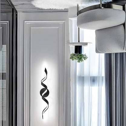 Modern LED Bathroom Vanity Lights, 24inch Dimmable Black Bathroom Lighting Fixture Over Mirror 15W Spiral Design LED Wall Light Fixtures 6000K
