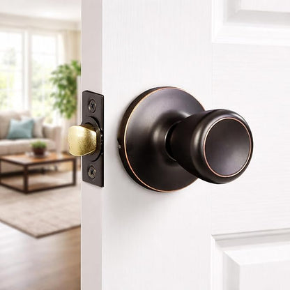Design House Terrace Interior Door Knobs, Universal Passage Door Handle – Round Closet Door Knobs for Home Improvement - Oil Rubbed Bronze Dummy Door Knob, Design House 728717
