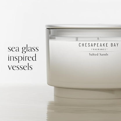 Chesapeake Bay, 14.5oz Salted Sands Scented Candle, Mood Evoking Fragrance, Sea Glass-Inspired Jar, Premium Soy Blend Wax with Essential Oils, Coastal Fragrance for Home Décor or Gifting