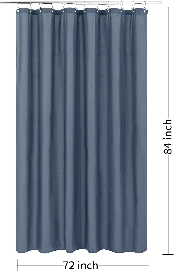 ALYVIA SPRING Extra Long Fabric Shower Curtain or Liner Stone Blue, 72x84 | 3 Magnets, Soft Cloth & Hotel Quality, Machine Washable, Light-Weight, Extra Long Size