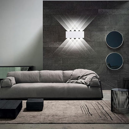 Kawell 8W Waterproof Modern Wall Light LED Wall Lamp Aluminum LED Wall Sconce Up Down Indoor Outdoor for Bathroom Bedroom Hallway Porch Corridor Hotel Doorway Garden Pathway, White 6000K