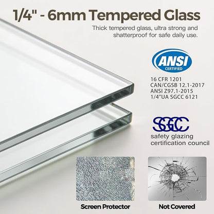56-60" W x 72" H Semi-Frameless Double Sliding Shower Door | 1/4" SGCC Clear Tempered Glass with Explosion-Proof Film, Matte Black Bypass Walk-In Shower Door, Reversible