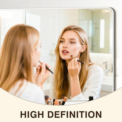 Vanity Bathroom Mirror, 50”x30” Silver Bathroom Mirror for Over Sink | HD Tempered Glass, Anti-Rust Frame, Vertical or Horizontal, Wall Mirrors for Bathroom Sink, Living Room, Entryway, Bedroom