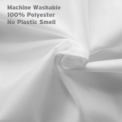 Titanker Fabric Shower Curtain Liner Washable, 72 x 78 Inches, White Shower Liner Fabric with 2 Magnets, Polyester Long Bathroom Shower Curtain Liner Waterproof Soft Lightweight, White