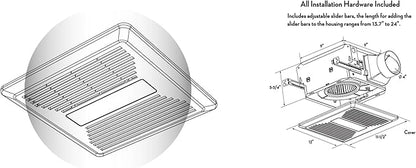 Good Housekeeping 84005 PowerFlow Pro Series 100 CFM 1.0 Sones Bathroom Exhaust Ventilation Fan with Light (4000K Integrated LED)