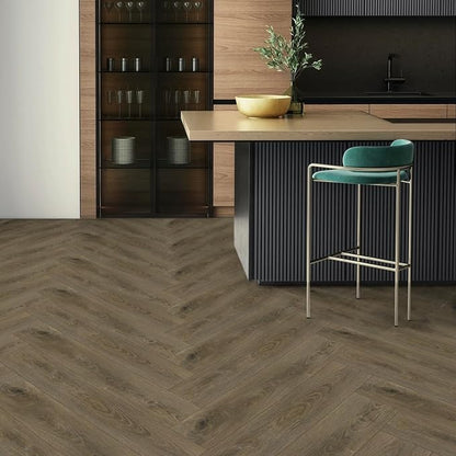 Peel and Stick Floor Tile Wood Plank Look, Self-Adheisve Vinyl Flooring | Brown,10-Pack 15 Sq.Ft, Floor Tiles Peel and Stick Waterproof for Bathroom Kitchen RV Renter, 36x6inch