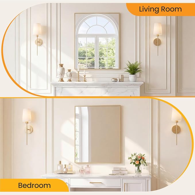 Sweetcrispy Bathroom Mirror, 30" x 36" Rectangle Wall Mount Mirrors | Rectangle Metal Frame Tempered Glass, Over Sink Home Decor, Modern Anti-Rust, Gold