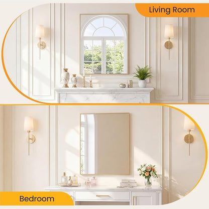 Sweetcrispy Bathroom Mirror, 30" x 36" Rectangle Wall Mount Mirrors | Rectangle Metal Frame Tempered Glass, Over Sink Home Decor, Modern Anti-Rust, Gold