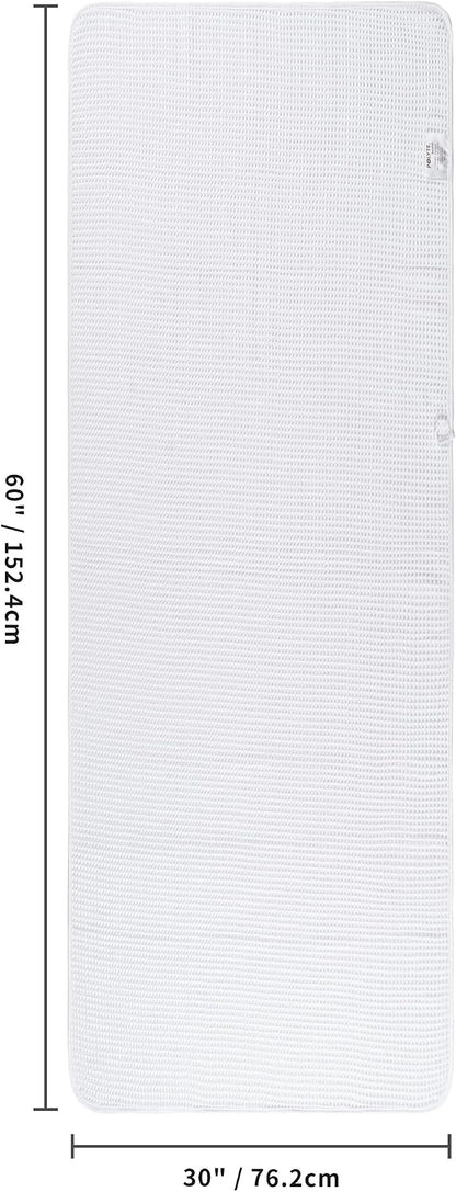 POLYTE 430 GSM Poly Blend Microfiber Quick Dry Waffle Bath Towel, 30x60 in | 4 Pack, Oversize, Lint Free, Body Towel