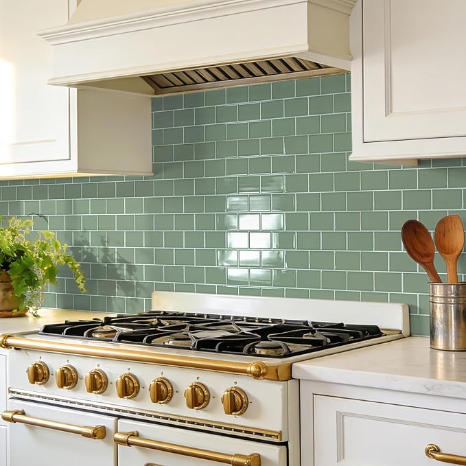 Art3d 10-Pack Subway Tiles Peel and Stick Backsplash, Teal, 12 x 12 Inch | Thickened Design, No Warping, Durable, Self-Adhesive, Sturdy, for Kitchen, Bedroom, Ideal for New Home Buyers, Future Movers