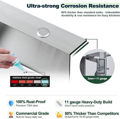 25x18 Inch Kitchen Sink, 304 Stainless Steel Drop in Sink | Right Offset Drain, 9" Deep Single Bowl Kitchen Sinks, Brushed(Inclued Bottom Grid & Drain Strainer )