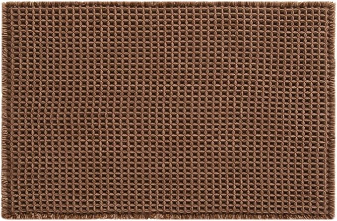 TYUU Waffle Bath Mat, Boho Bathroom Rugs Non Slip, 36x24 Mocha | Super Absorbent Quick Dry Bath Rug, Non-Slip Backing, Soft Waffle Washable Farmhouse Bathroom Mats, Tub, Shower & Home Decor