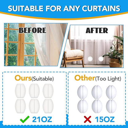 12 Pcs Shower Curtain Weights, Silicone Wrapped Heavy Duty Shower Curtain Magnets, Curtain Weights Heavy Outdoor, Prevent Curtain Liner from Blowing Around, Work for Drapery, Flag, Tablecloth(6 Pairs)