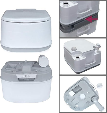 HongK- 6.3 Gallon 24L Portable Toilet Flush Travel Camping Commode Potty Outdoor/Indoor [P/N: ET-TOILET002-24L]
