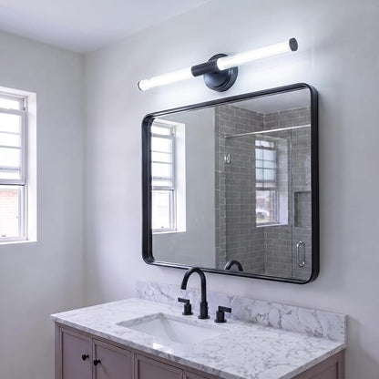URSOLA 24" Modern LED Bathroom Light Fixtures, Matte Black 3CCT Dimmable Bathroom Vanity Light Over Mirror, Bathroom Vanity Bath Bar Lights with 360° Removable Acrylic Light Tube
